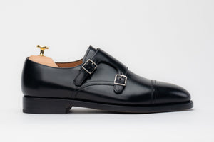 The Double Monkstrap - Black Calf