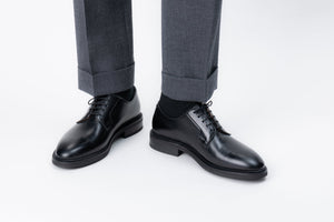 The Plain Toe Blucher - Black Calf