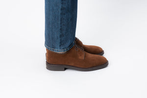 The Plain Toe Blucher - Medium Brown Suede