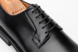 The Plain Toe Blucher - Black Calf Close up