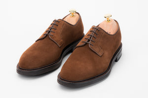 The Plain Toe Blucher - Medium Brown Suede Pair